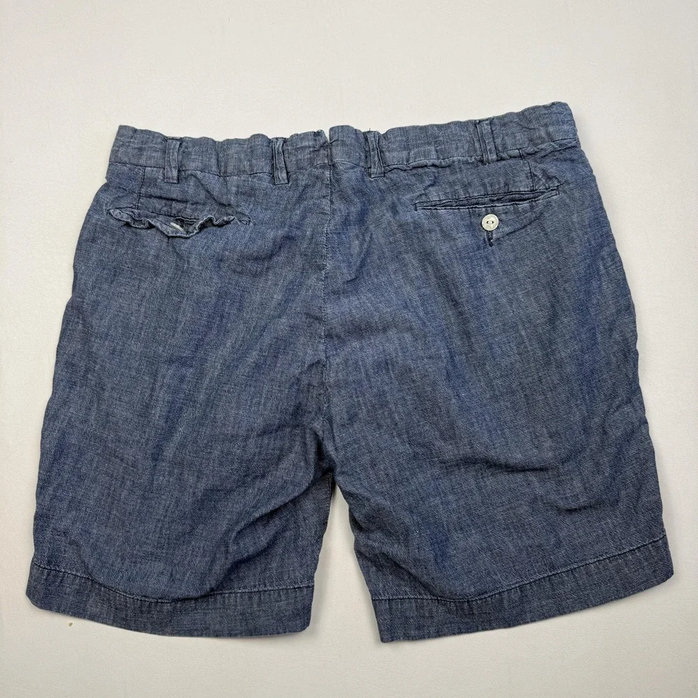 Polo Ralph Lauren Shorts Mens 34 Blue Chambray Straight Fit Chino 7 Inseam